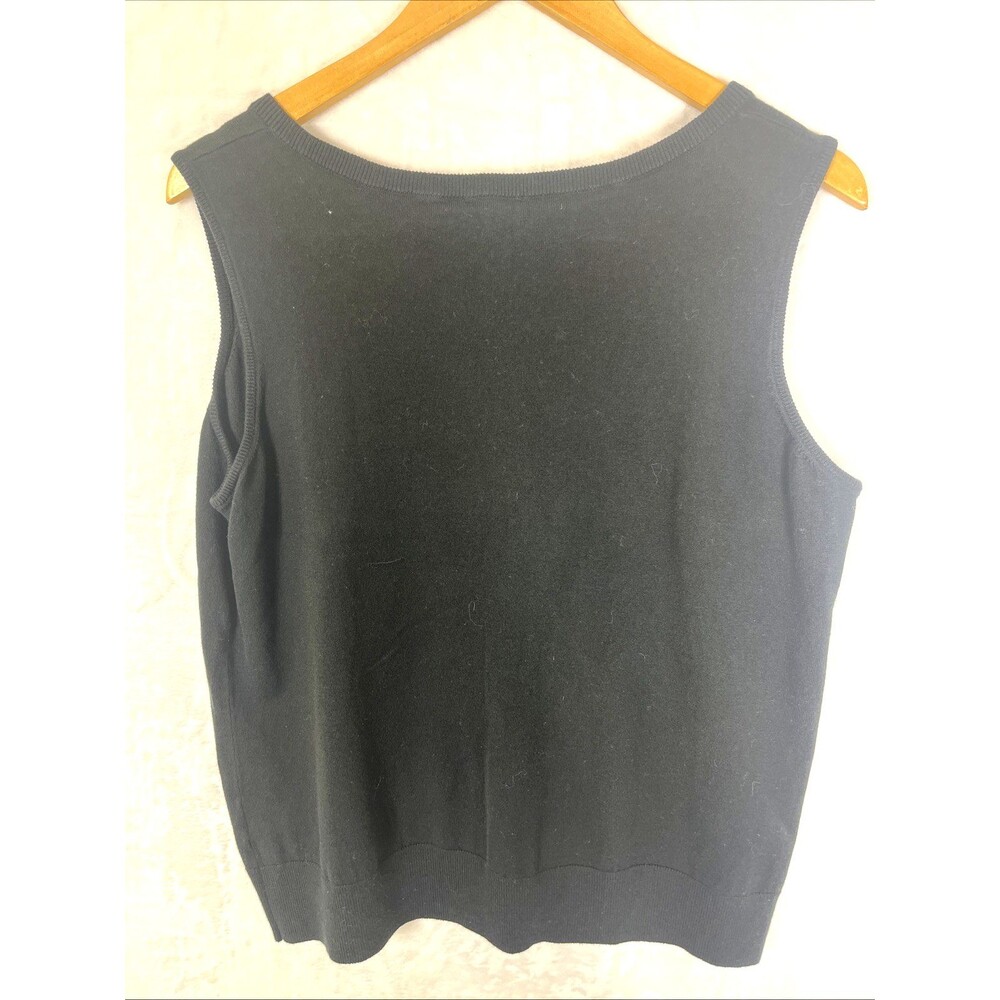 Talbots Women's Petites Sleeveless Sweater Pima Cotton Black Size 2XP NEW - Picture 4 of 5